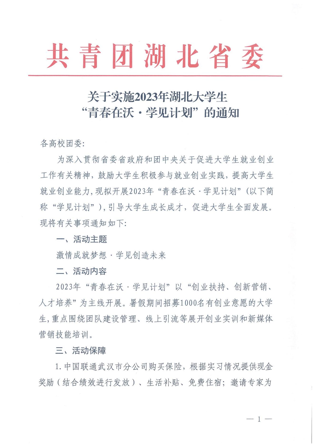 武漢聯通2023年湖北大學生“青春在沃?學見計劃”招聘正式啟動！