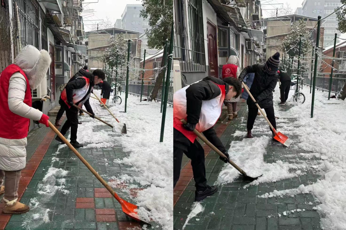 冬季志愿我先行   掃雪除冰暖人心